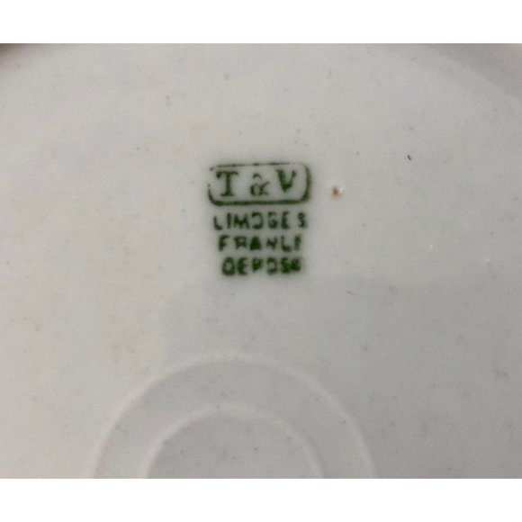 Limoges Bowl T & V France Depose Handpainted Flowers Scalloped Edge Gold Trim - Picture 7 of 8